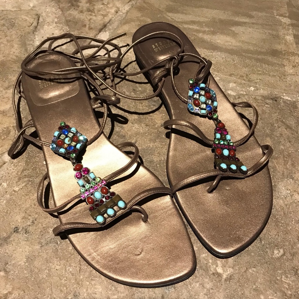 Stuart Weitzman 12 Mixed Stone Sandals